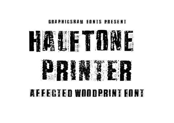 Halftone Printer: A Bold Display Font for Handmade Labels, Invitations, and Craft Packaging